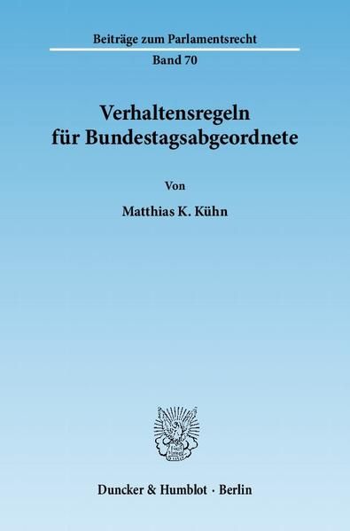 Produktbild: Verhaltensregeln f&uuml;r Bundestagsabgeordnete.