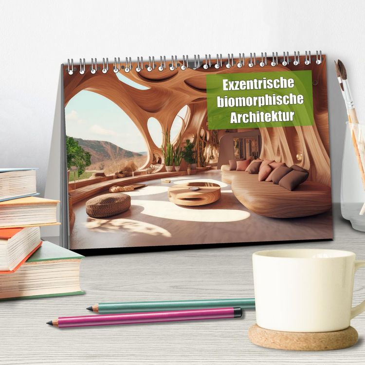 Produktbild: Exzentrische biomorphe Architektur (Tischkalender 2026 DIN A5 quer), CALVENDO Monatskalender