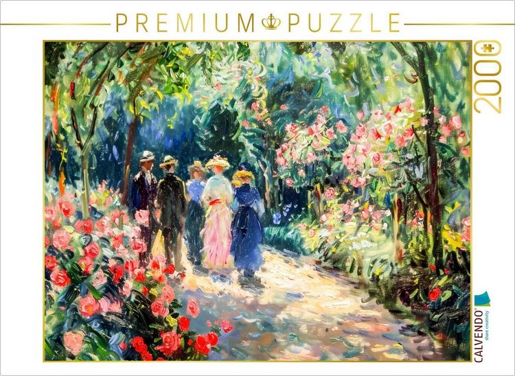 Produktbild: CALVENDO Puzzle Impressionistische Spazierg&auml;nger im bl&uuml;henden Rosengarten | 2000 Teile Lege-Gr&ouml;&szlig;e 90x67cm Foto-Puzzle f&uuml;r gl&uuml;ckliche Stunden