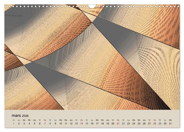 Produktbild: Art nuances de brun (Calendrier mural 2026 DIN A3 vertical), CALVENDO calendrier mensuel