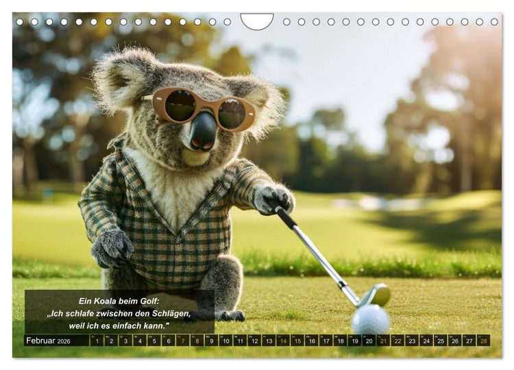 Produktbild: Der tierisch lustige Golfkalender (Wandkalender 2026 DIN A4 quer), CALVENDO Monatskalender