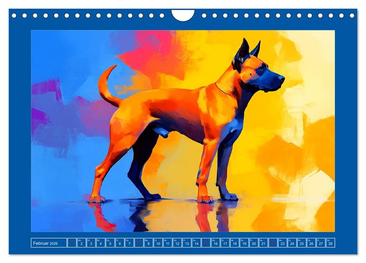 Produktbild: Kraftvolle Partner. Hunde in k&uuml;nstlerischer &Ouml;loptik (Wandkalender 2026 DIN A4 quer), CALVENDO Monatskalender