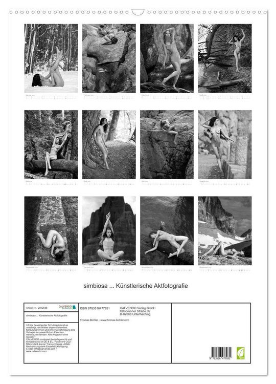 Produktbild: simbiosa ... K&uuml;nstlerische Aktfotografie (Wandkalender 2026 DIN A2 hoch), CALVENDO Monatskalender