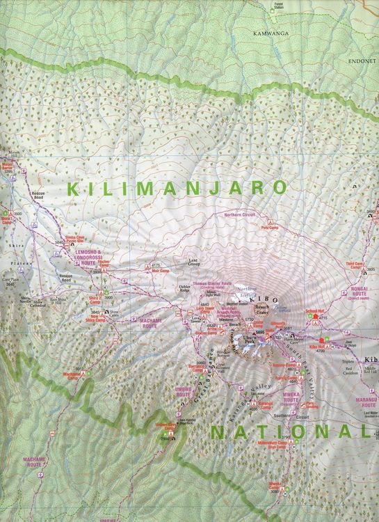 Produktbild: Kilimanjaro National Park Tourist Map & Guide 1 : 100.000