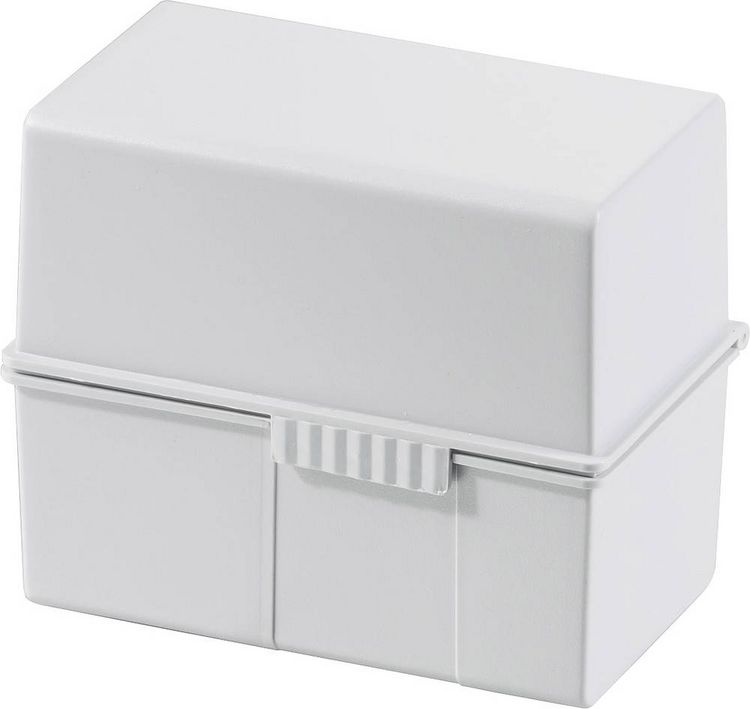 Produktbild: HAN 977-11 Karteibox Lichtgrau max. Anzahl der Karten: 300 Karten DIN A7 quer Stahlscharnier, Deckel als zus&auml;tzlicher Trog nutzbar