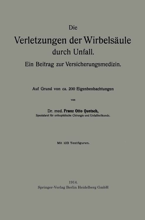 Produktbild: Die Verletzungen der Wirbels&auml;ule durch Unfall