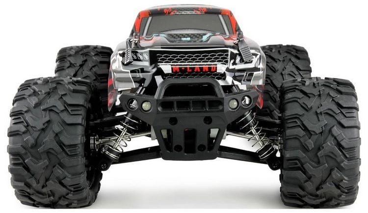 Produktbild: Amewi M-Land Rot Brushed 1:16 RC Einsteiger Modellauto Elektro Monstertruck Allradantrieb (4WD) RtR 2,4 GHz
