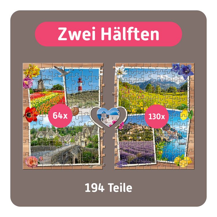 Produktbild: TEAMPUZZLE &ndash; Sehnsuchtsorte &ndash; 194 Teile &ndash; Seniorenpuzzle mit gro&szlig;en & kleinen Teilen