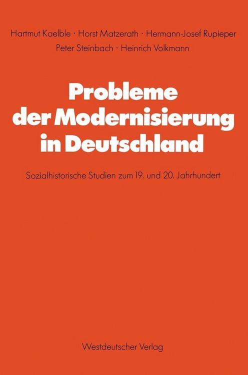 Produktbild: Probleme der Modernisierung in Deutschland