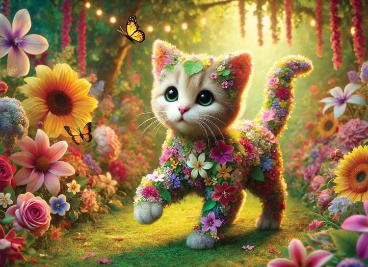 Produktbild: Holzpuzzle - Katze im Garten 150 Teile