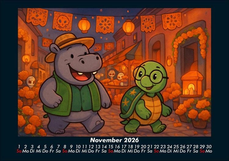 Produktbild: Sash & Taz - Abenteuer in Mexiko 2026 Fotokalender DIN A5