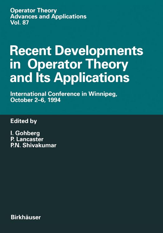 Produktbild: Recent Developments in Operator Theory and Its Applications