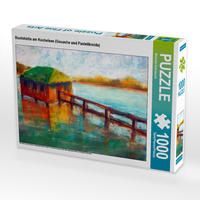 Produktbild: CALVENDO Puzzle Bootsh&uuml;tte am Kochelsee (Gouache und Pastellkreide) 1000 Teile Lege-Gr&ouml;&szlig;e 64 x 48 cm Foto-Puzzle Bild von Michaela Schimmack