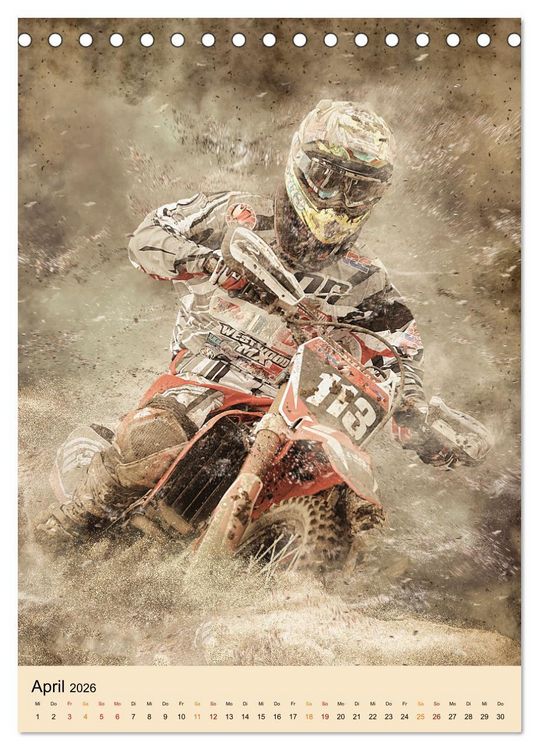 Produktbild: Motocross - Sport der Extreme (Tischkalender 2026 DIN A5 hoch), CALVENDO Monatskalender