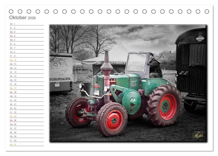 Produktbild: Oldtimer - nostalgische Trecker und Lastwagen (Tischkalender 2026 DIN A5 quer), CALVENDO Monatskalender