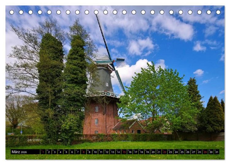 Produktbild: Papenburg und das Rheiderland (Tischkalender 2026 DIN A5 quer), CALVENDO Monatskalender