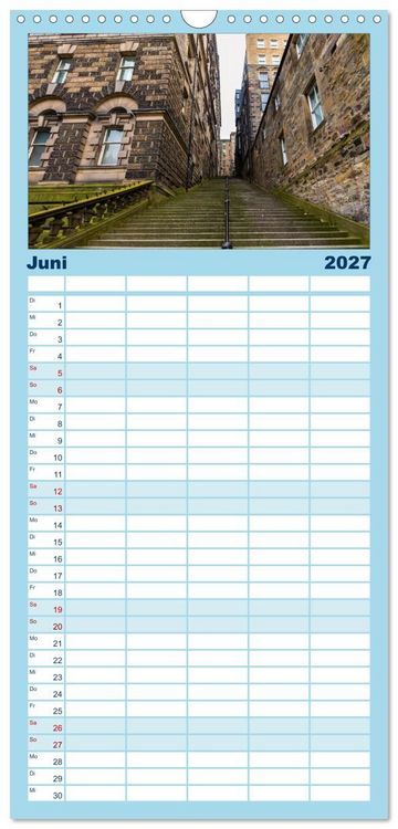 Produktbild: Familienplaner 2027 - Faszination Edinburgh mit 5 Spalten (Wandkalender, 21 x 45 cm) CALVENDO