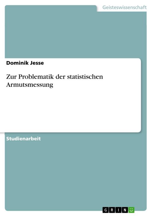 Produktbild: Zur Problematik der statistischen Armutsmessung