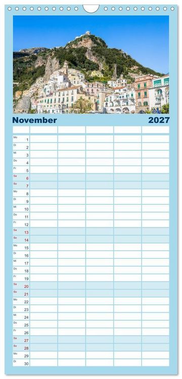 Produktbild: Familienplaner 2027 - Amalfi - Traumhafte K&uuml;ste zwischen Himmel und Meer mit 5 Spalten (Wandkalender, 21 x 45 cm) CALVENDO