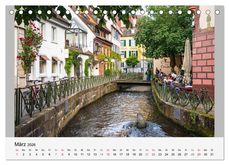 Produktbild: Freiburg im Breisgau. Malerische Stadt am Rande des Schwarzwaldes (Tischkalender 2026 DIN A5 quer), CALVENDO Monatskalender