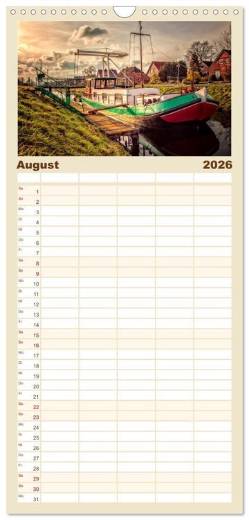 Produktbild: Familienplaner 2026 - Mein Ostfriesland mit 5 Spalten (Wandkalender, 21 x 45 cm) CALVENDO