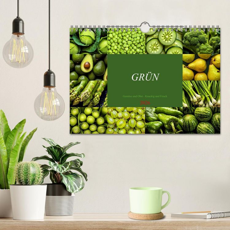 Produktbild: GR&Uuml;N - Gem&uuml;se und Obst - Knackig und Frisch (Wandkalender 2026 DIN A4 quer), CALVENDO Monatskalender