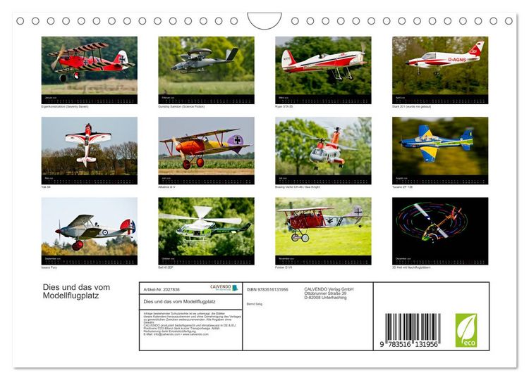 Produktbild: Dies und das vom Modellflugplatz (Wandkalender 2026 DIN A4 quer), CALVENDO Monatskalender