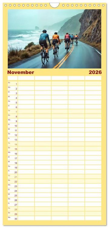 Produktbild: Familienplaner 2026 - Kilometerkiller - Rennrad-Power im Jahresverlauf mit 5 Spalten (Wandkalender, 21 x 45 cm) CALVENDO