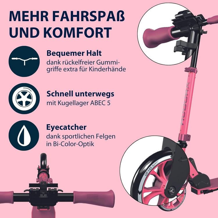 Produktbild: HUDORA 14471 - Scooter Up 145 Junior, pixie/berry, Alu-Cityroller ab 3 Jahren
