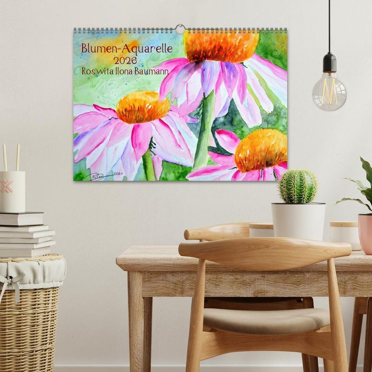 Produktbild: Blumen-Aquarelle (Wandkalender 2026 DIN A3 quer), CALVENDO Monatskalender