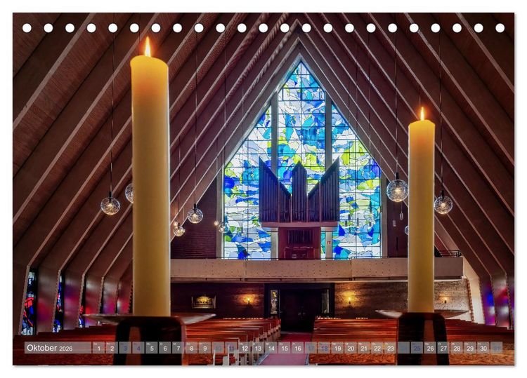 Produktbild: Bremer Kirchen von Innen (Tischkalender 2026 DIN A5 quer), CALVENDO Monatskalender