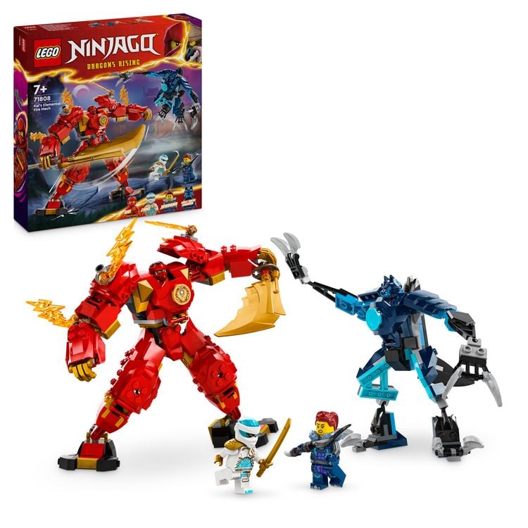 Produktbild: LEGO NINJAGO 71808 Kais Feuermech, Action-Spielzeug mit 2 Actionfiguren