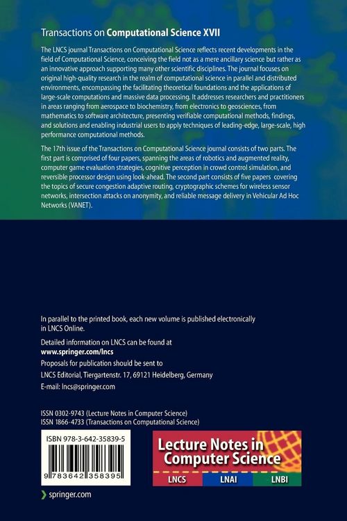 Produktbild: Transactions on Computational Science XVII