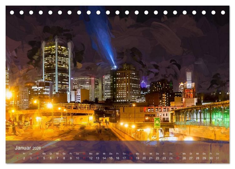 Produktbild: Montreal bei Nacht (Tischkalender 2026 DIN A5 quer), CALVENDO Monatskalender
