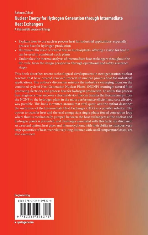 Produktbild: Nuclear Energy for Hydrogen Generation through Intermediate Heat Exchangers