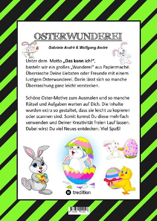 Produktbild: Craftbook - Wunderei Basteln - Sch&ouml;ne Ostermotive - Ausmalen - Zeichnen - R&auml;tsel - Aufgaben - Osterhasen - K&uuml;ken