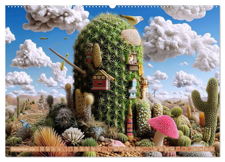 Produktbild: Kaktuswelten. Fantasie in Gr&uuml;n und Dorn (Wandkalender 2026 DIN A2 quer), CALVENDO Monatskalender