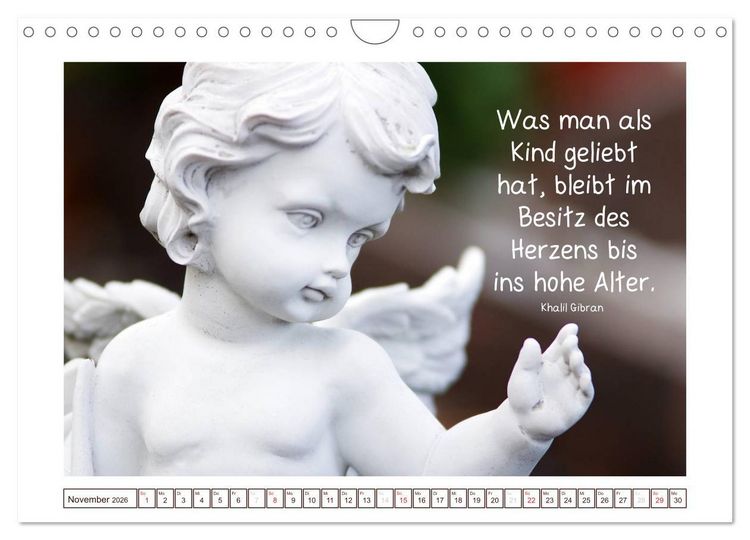 Produktbild: Engel-Kalender mit Zitaten (Wandkalender 2026 DIN A4 quer), CALVENDO Monatskalender