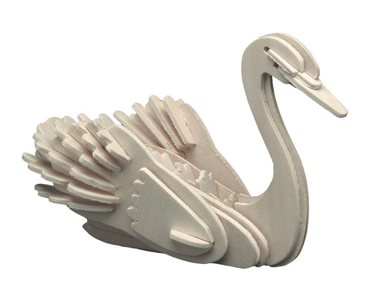 Produktbild: PEBARO 852/4 - Holzbausatz Schwan, 38 Teile, Holzkonstruktion zum Zusammenstecken