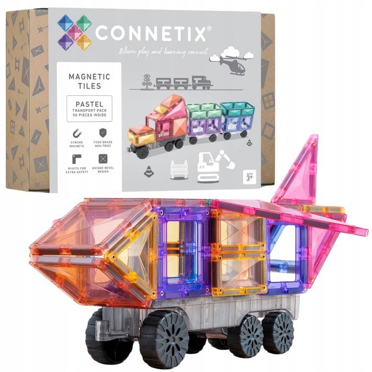 Produktbild: Connetix Magnetbausteine Pastel Transport Pack - 50 Teile