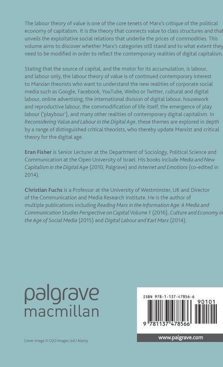 Produktbild: Reconsidering Value and Labour in the Digital Age