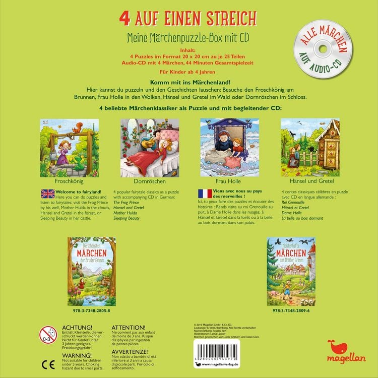 Produktbild: 4 auf einen Streich - Meine M&auml;rchenpuzzle-Box mit CD