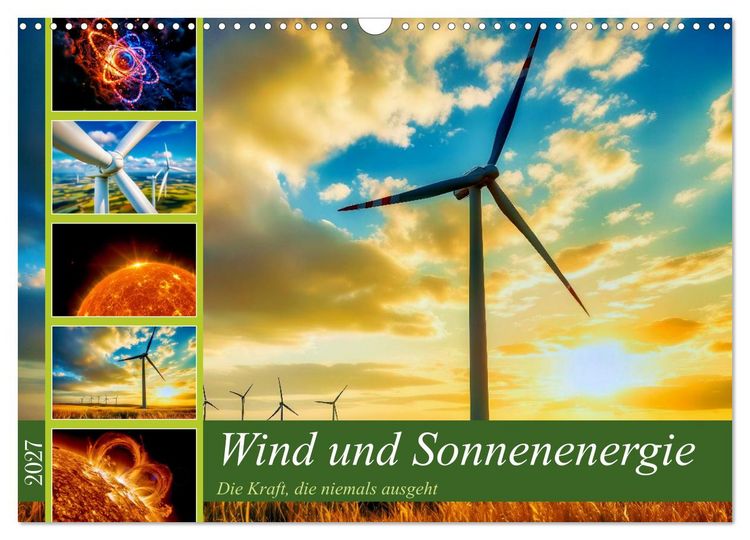 Produktbild: Wind und Sonnenenergie (Wandkalender 2027 DIN A3 quer), CALVENDO Monatskalender