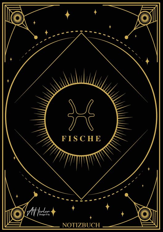 Produktbild: Edles Notizbuch Sternzeichen Fische | Designed by Alfred Herler