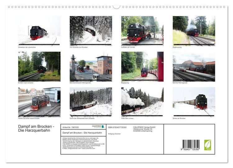 Produktbild: Dampf am Brocken - Die Harzquerbahn (hochwertiger Premium Wandkalender 2026 DIN A2 quer), Kunstdruck in Hochglanz