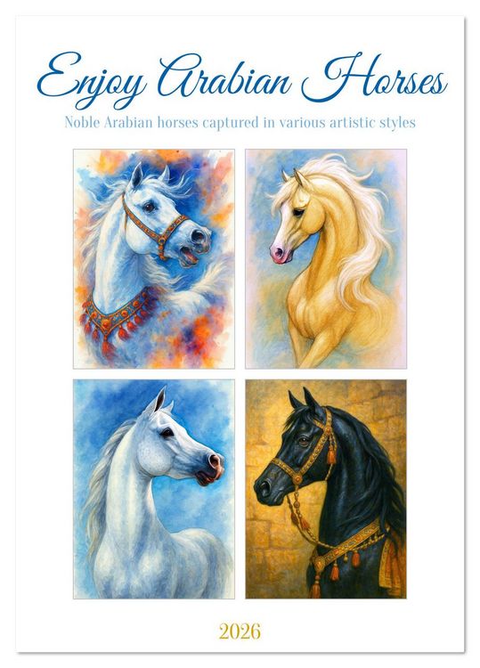 Produktbild: Enjoy Arabian Horses (Desk Calendar 2026 DIN A5 portrait), CALVENDO 12 Month DeskCalendar
