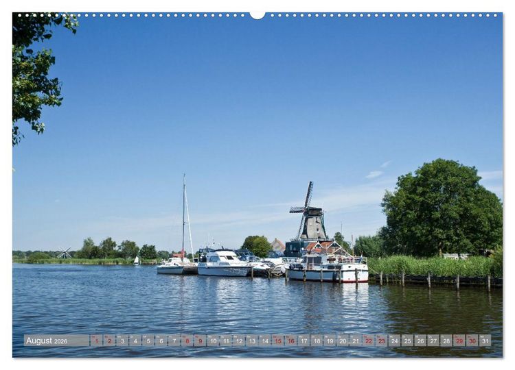 Produktbild: Hausbooturlaub Niederlande - Friesland und Groningen (hochwertiger Premium Wandkalender 2026 DIN A2 quer), Kunstdruck in Hochglanz