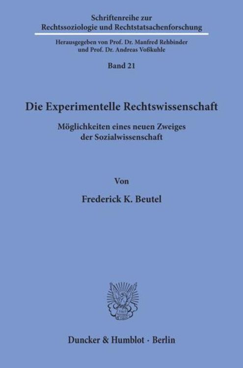 Produktbild: Die Experimentelle Rechtswissenschaft.