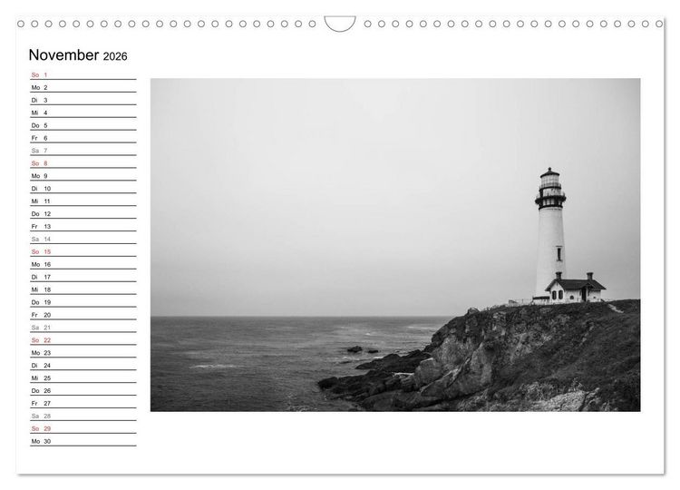 Produktbild: Leuchtt&uuml;rme der Westk&uuml;ste der USA (Wandkalender 2026 DIN A3 quer), CALVENDO Monatskalender