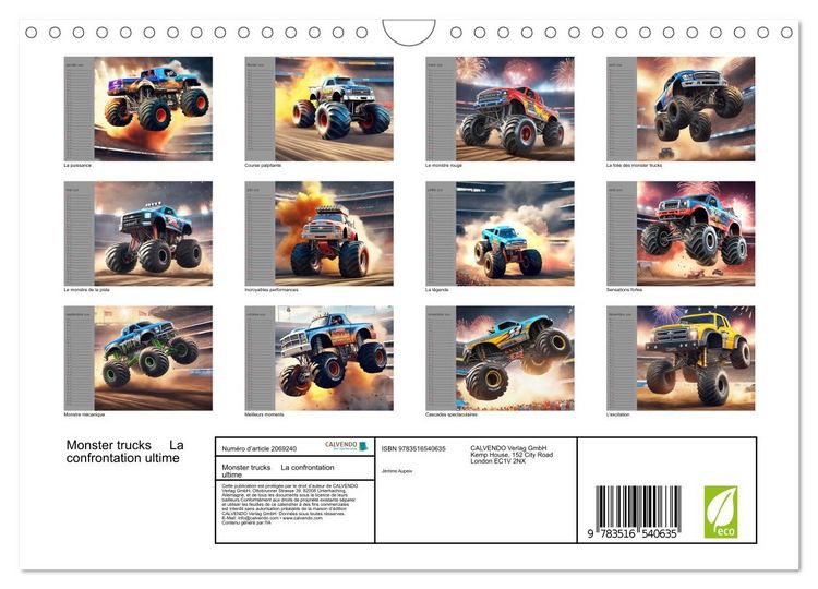 Produktbild: Monster trucks La confrontation ultime (Calendrier mural 2026 DIN A4 vertical), CALVENDO calendrier mensuel